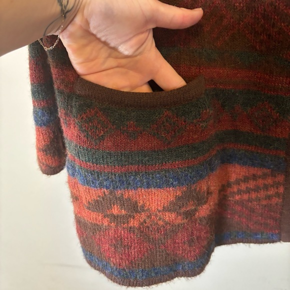 Orvis Alpaca Blanket Stripe Jacquard Cardigan Size M - Picture 8 of 12